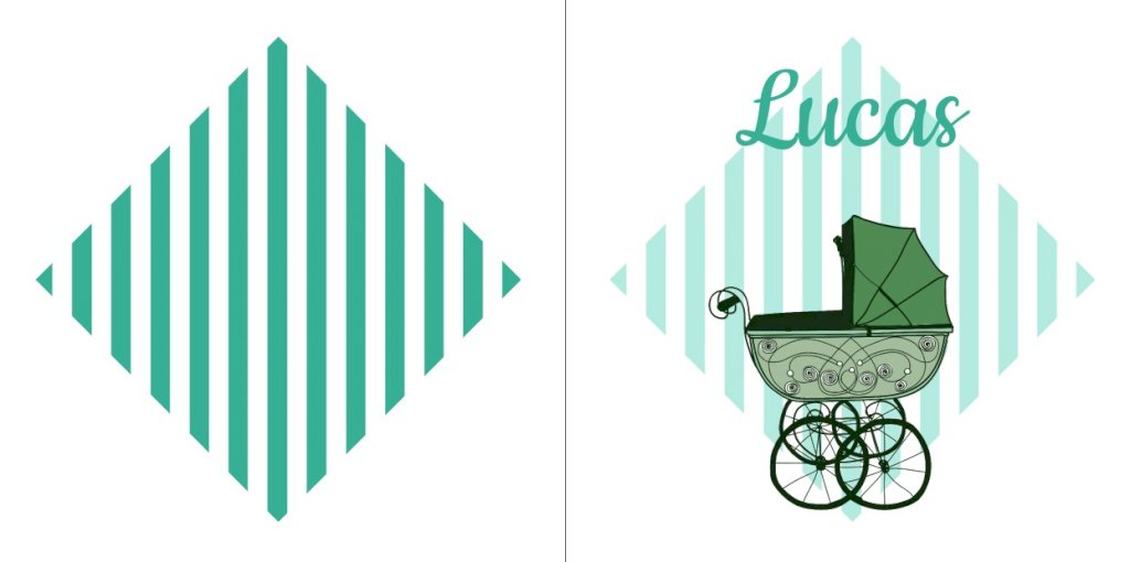 Gevouwen kaart "Groen/blauwe kinderwagen" Gevouwen kaart "Groen/blauwe kinderwagen"