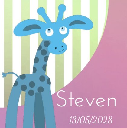 Gevouwen kaart "Giraffe paars"