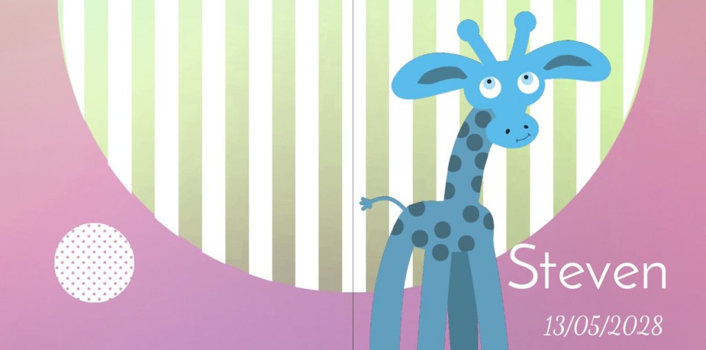 Gevouwen kaart "Giraffe paars" Gevouwen kaart "Giraffe paars"